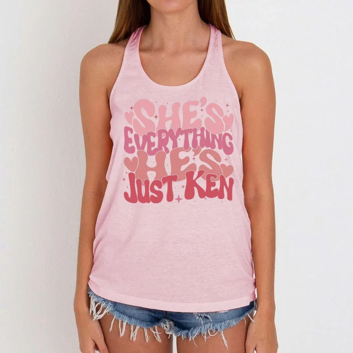 Retro Shes Everything Hes Just Ken Women's Knotted Racerback Tank