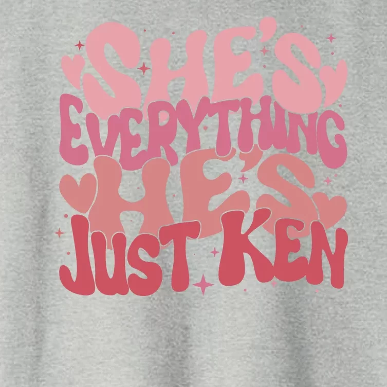 Retro Shes Everything Hes Just Ken Women's Crop Top Tee