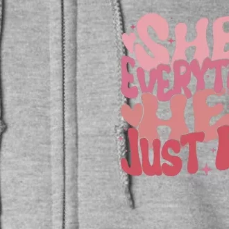 Retro Shes Everything Hes Just Ken Full Zip Hoodie