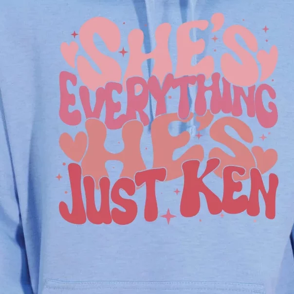 Retro Shes Everything Hes Just Ken Unisex Surf Hoodie