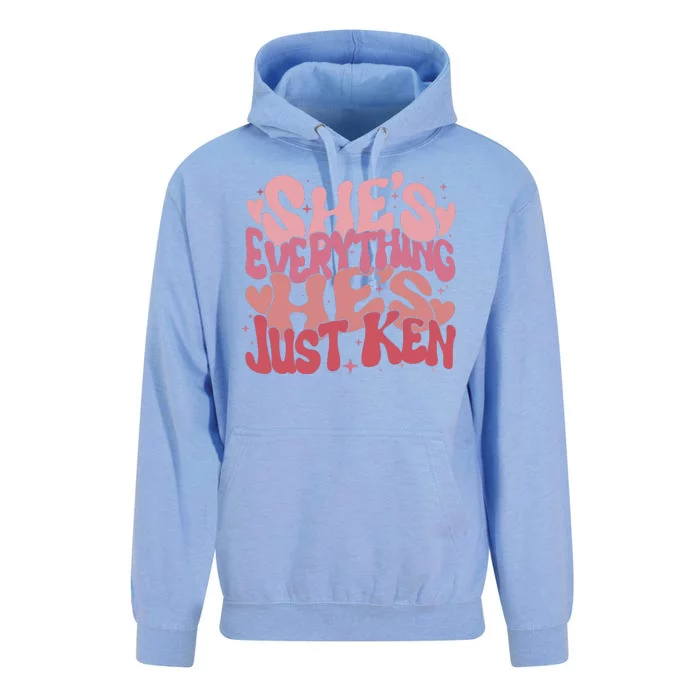 Retro Shes Everything Hes Just Ken Unisex Surf Hoodie