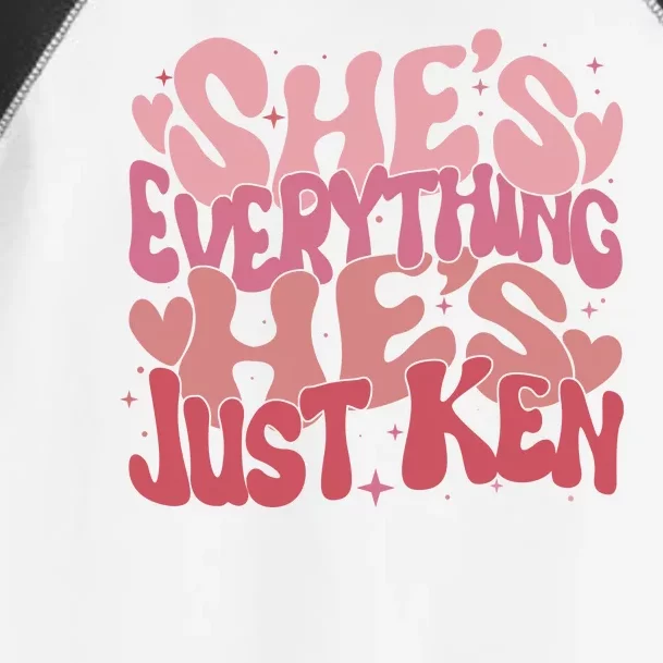 Retro Shes Everything Hes Just Ken Toddler Fine Jersey T-Shirt