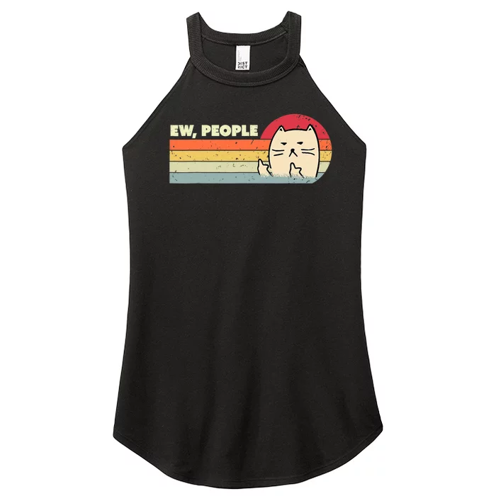 Retro Style Ew, People Funny Cat Women’s Perfect Tri Rocker Tank