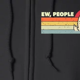 Retro Style Ew, People Funny Cat Full Zip Hoodie