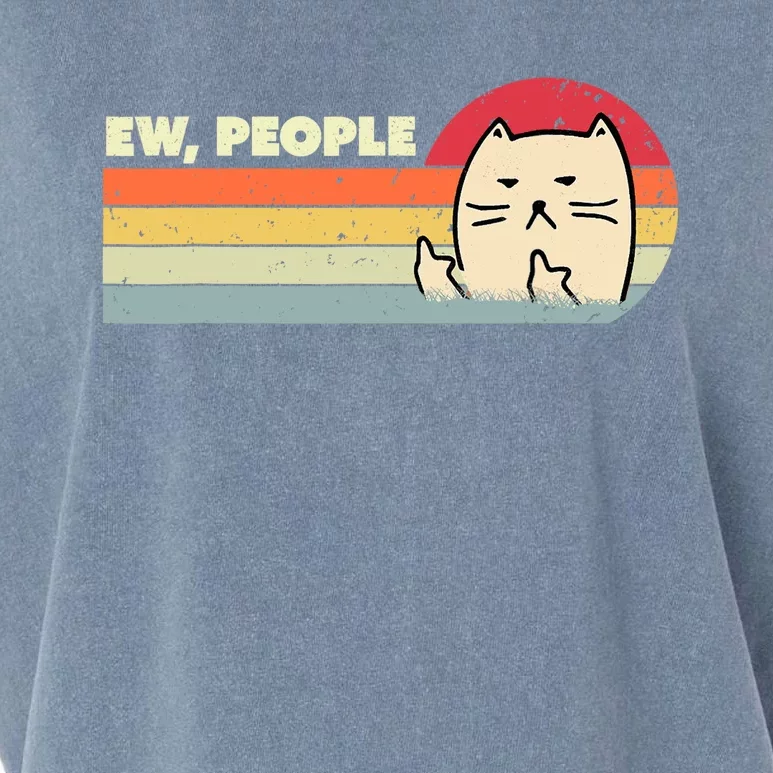 Retro Style Ew, People Funny Cat Garment-Dyed Women's Muscle Tee