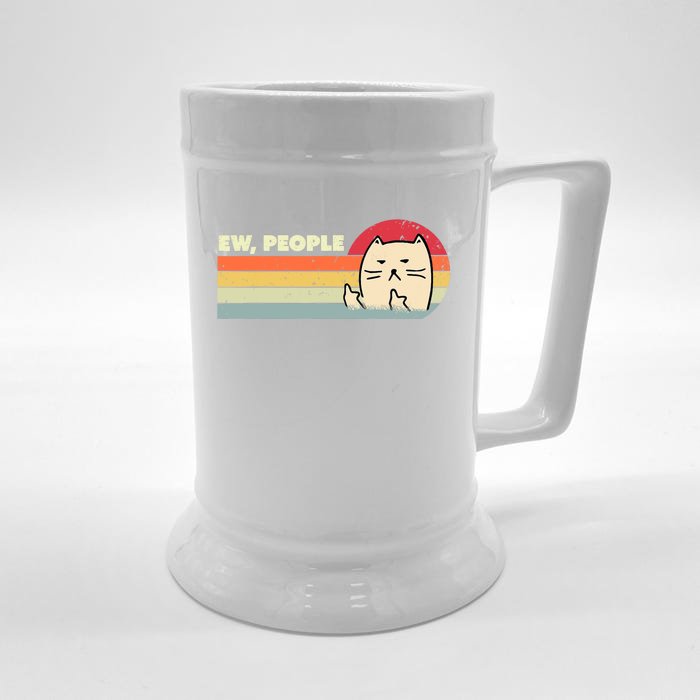 Retro Style Ew, People Funny Cat Front & Back Beer Stein