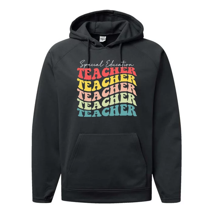 Retro Special Education Teacher Appreciation Performance Fleece Hoodie