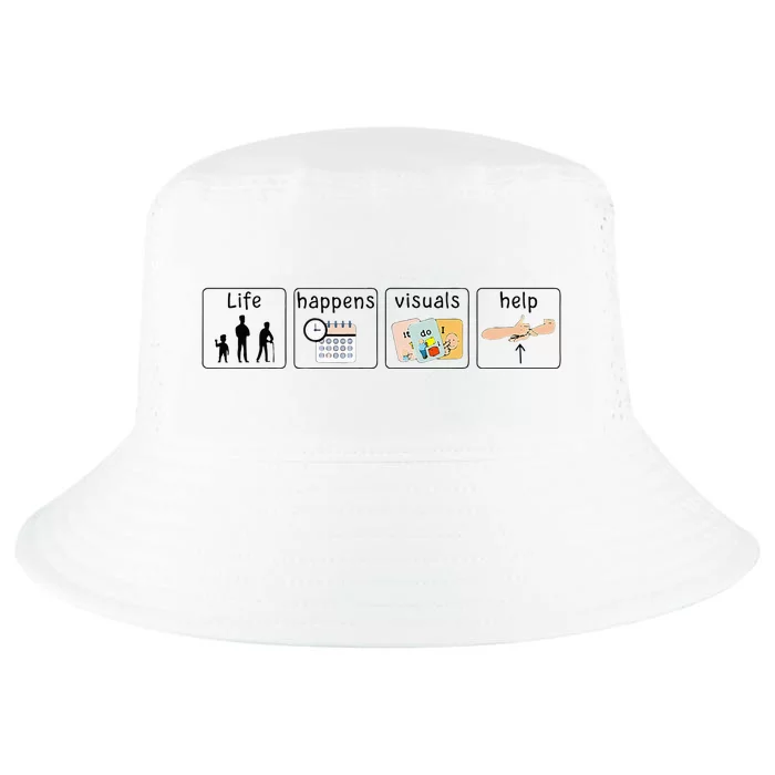 Rbt Special Education Teacher Sped Life Happens Visuals Help Cool Comfort Performance Bucket Hat