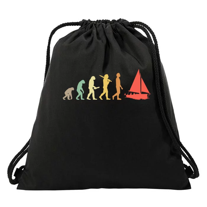 Retro Sailing Evolution Gift For Sailors And Skippers Gift Drawstring Bag