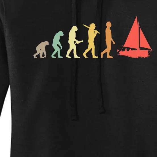 Retro Sailing Evolution Gift For Sailors And Skippers Gift Women's Pullover Hoodie