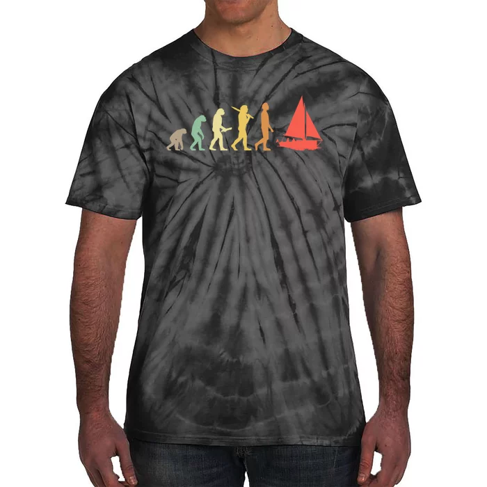 Retro Sailing Evolution Gift For Sailors And Skippers Gift Tie-Dye T-Shirt