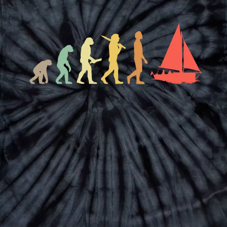 Retro Sailing Evolution Gift For Sailors And Skippers Gift Tie-Dye T-Shirt