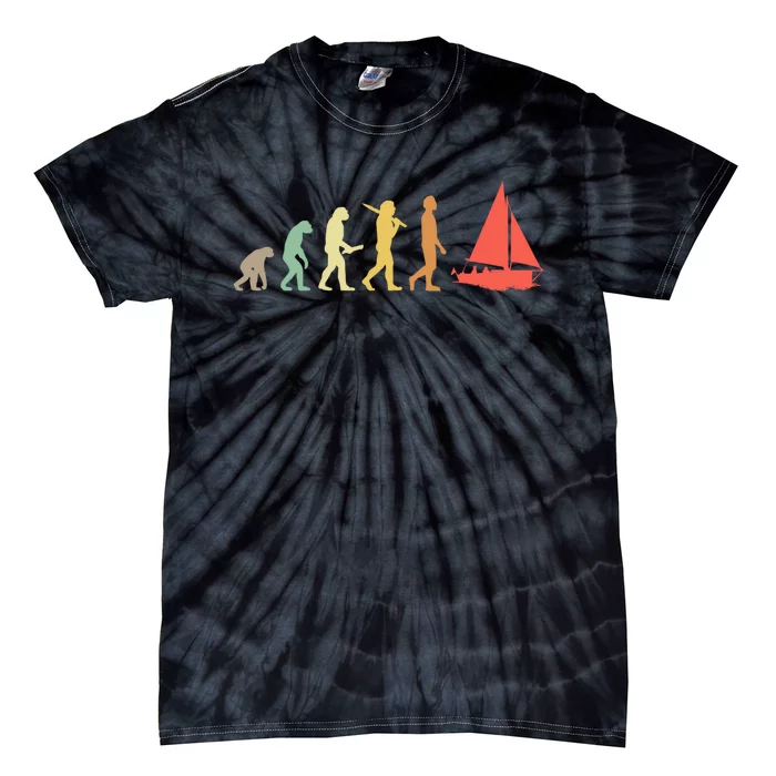 Retro Sailing Evolution Gift For Sailors And Skippers Gift Tie-Dye T-Shirt