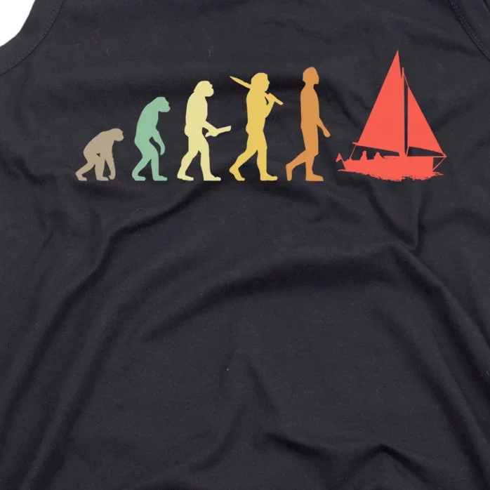 Retro Sailing Evolution Gift For Sailors And Skippers Gift Tank Top