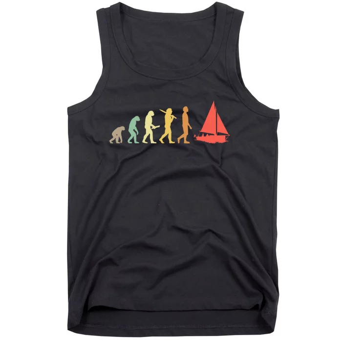 Retro Sailing Evolution Gift For Sailors And Skippers Gift Tank Top