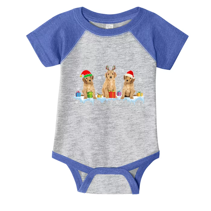 Reindeer Santa Elf Goldendoodle Cute Christmas Dog Lover Great Gift Infant Baby Jersey Bodysuit