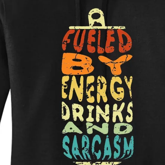 Retro Sarcastic Energy Drink Caffeine Lover Women's Pullover Hoodie