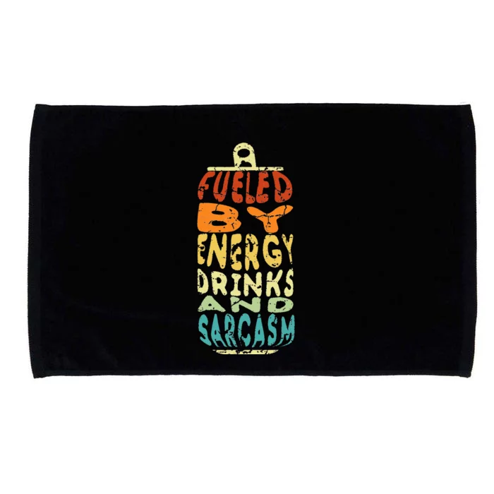 Retro Sarcastic Energy Drink Caffeine Lover Microfiber Hand Towel