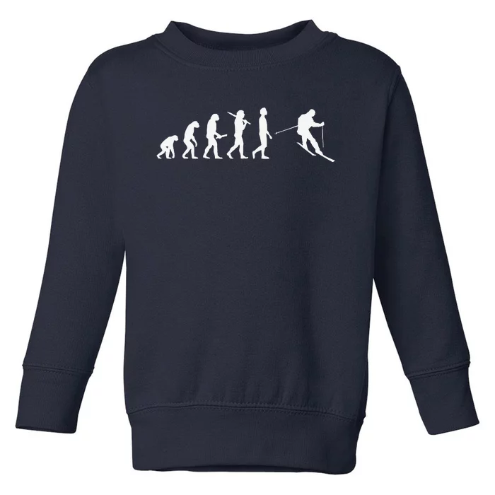 Retro Skiing Evolution Gift For Skiers Toddler Sweatshirt