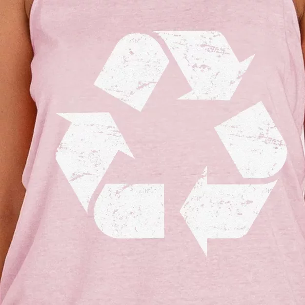 Recycle Symbol Earth Day Recycle Logo Women's Knotted Racerback Tank