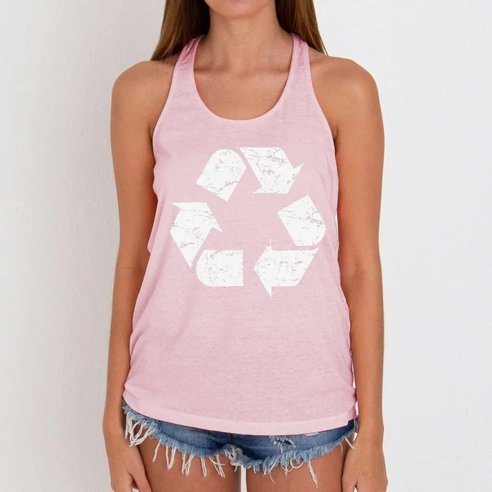 Recycle Symbol Earth Day Recycle Logo Women's Knotted Racerback Tank