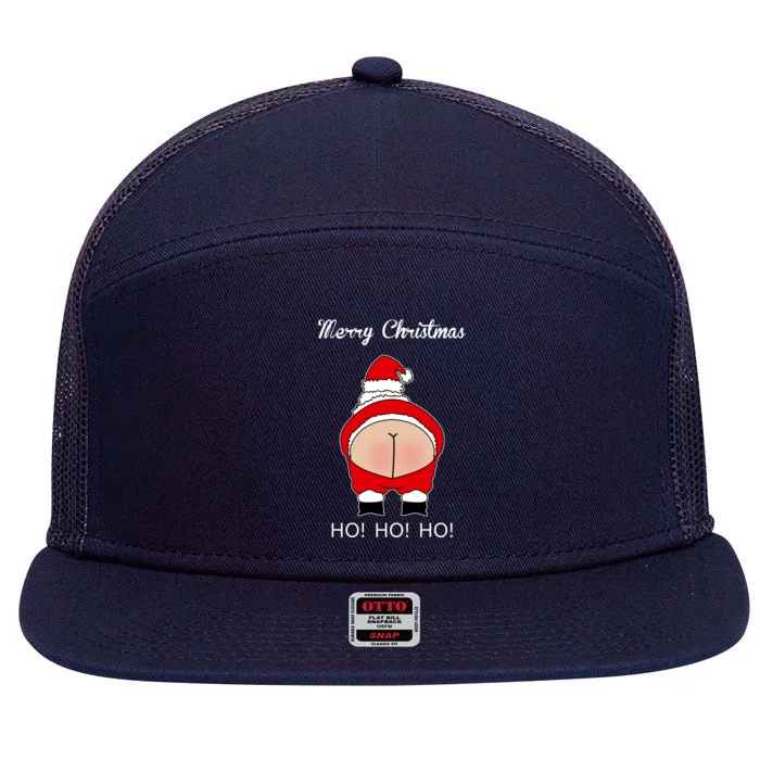 Rude Santa Father Christmas 7 Panel Mesh Trucker Snapback Hat