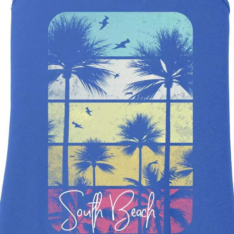 Retro South Florida Beach Miami Mom Dad Grandpa Gift Gift Ladies Essential Tank