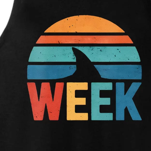 Retro Shark Fin 70s 80s Week Cool Sharks Ocean Animal Lover Ladies Tri-Blend Wicking Tank