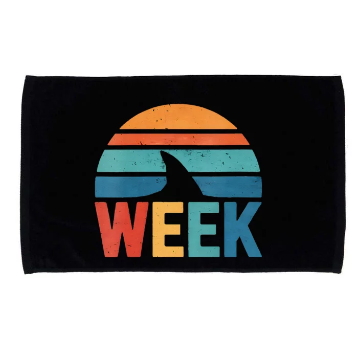 Retro Shark Fin 70s 80s Week Cool Sharks Ocean Animal Lover Microfiber Hand Towel