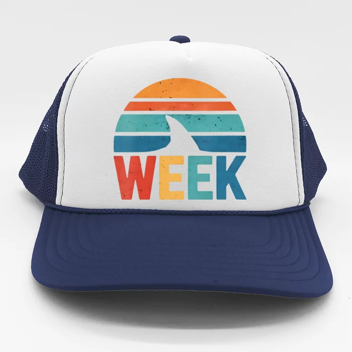 Retro Shark Fin 70s 80s Week Cool Sharks Ocean Animal Lover Trucker Hat