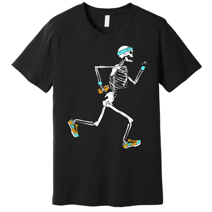 Running Skeleton Funny Premium T-Shirt