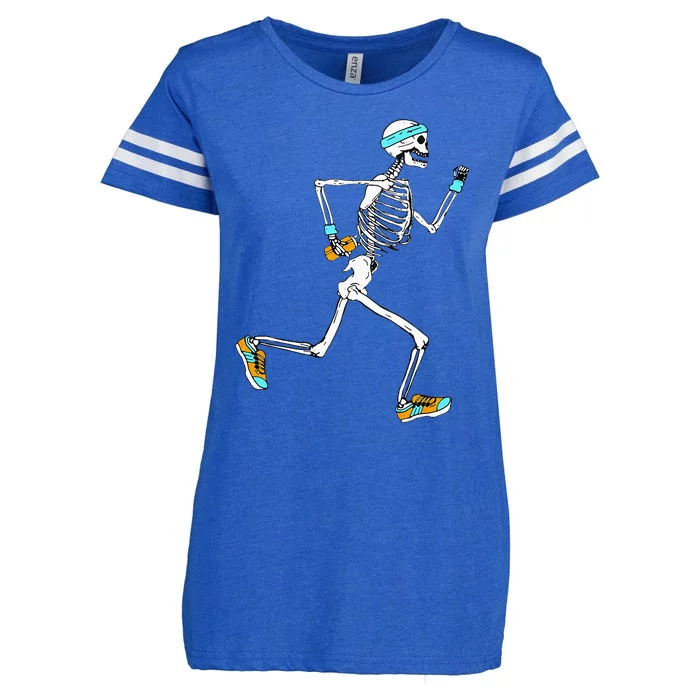 Running Skeleton Funny Enza Ladies Jersey Football T-Shirt