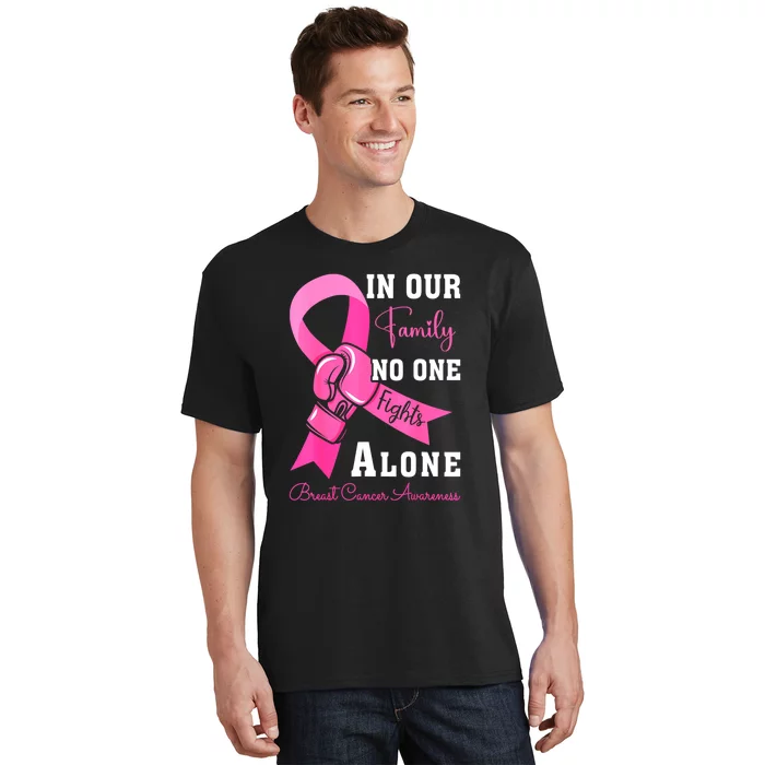 Ribbon Support Family Women Breast Cancer Awareness Gift T-Shirt