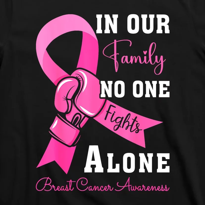 Ribbon Support Family Women Breast Cancer Awareness Gift T-Shirt