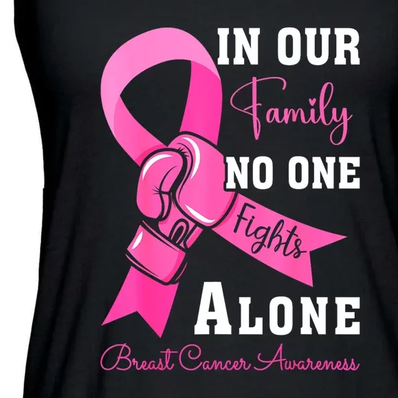 Ribbon Support Family Women Breast Cancer Awareness Gift Ladies Essential Flowy Tank