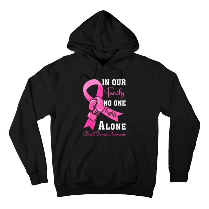 Ribbon Support Family Women Breast Cancer Awareness Gift Tall Hoodie