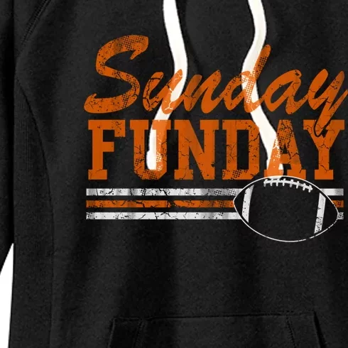 Retro Sunday Funday Football Fan Gift Women's Fleece Hoodie