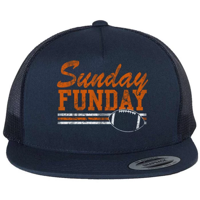 Retro Sunday Funday Football Fan Gift Flat Bill Trucker Hat