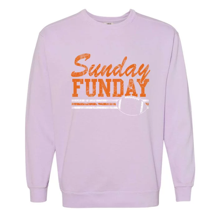 Retro Sunday Funday Football Fan Gift Garment-Dyed Sweatshirt