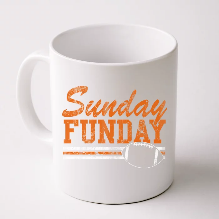 Retro Sunday Funday Football Fan Gift Front & Back Coffee Mug