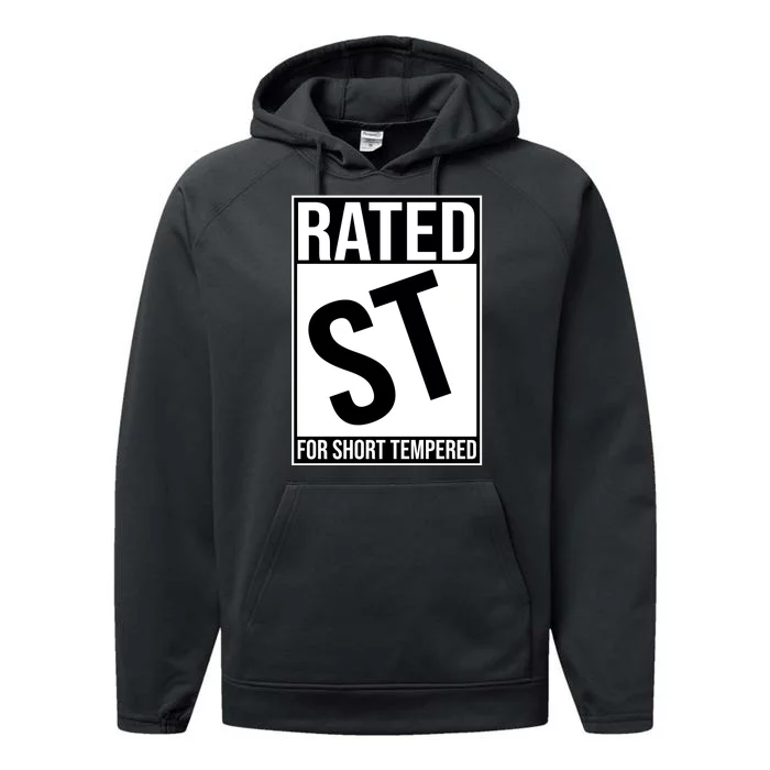 Rated ST For Short Tempered Funny Meme Performance Fleece Hoodie