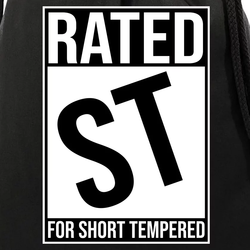 Rated ST For Short Tempered Funny Meme Drawstring Bag