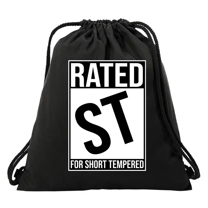 Rated ST For Short Tempered Funny Meme Drawstring Bag