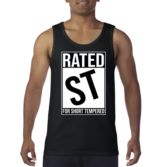 Rated ST For Short Tempered Funny Meme Tank Top