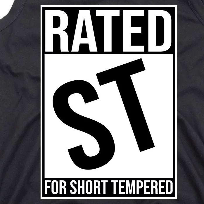 Rated ST For Short Tempered Funny Meme Tank Top