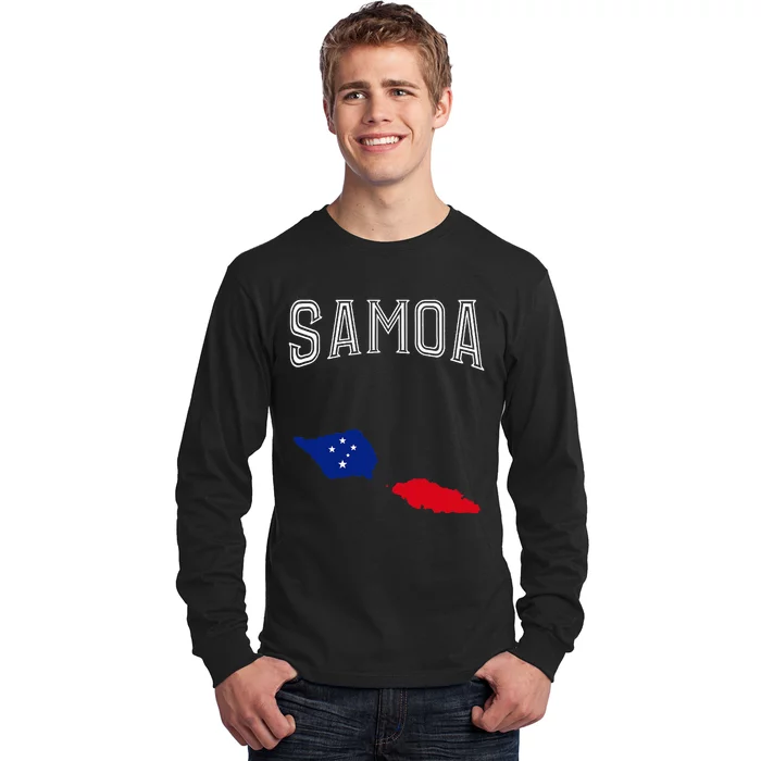 Retro Samoa Flag Vintage Throwback Sport Long Sleeve Shirt