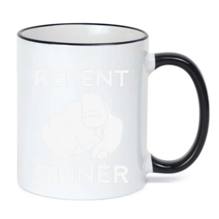 Repent Sinner Funny Christian Bible Jesus Lord Savior Reject Black Color Changing Mug