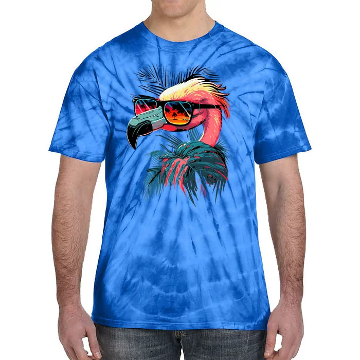 Retro Sunglasses Flamingo Funny Flamingo Tie-Dye T-Shirt