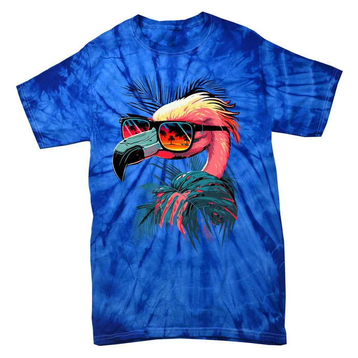 Retro Sunglasses Flamingo Funny Flamingo Tie-Dye T-Shirt