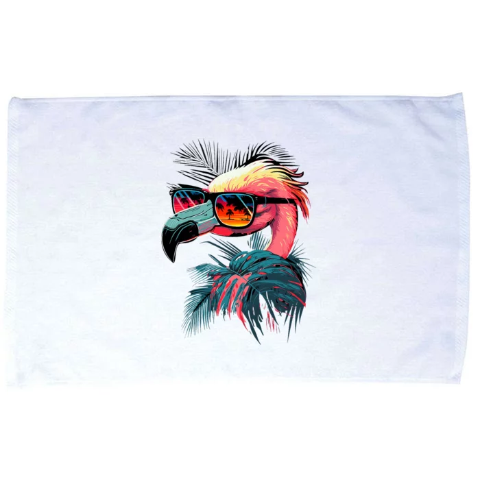 Retro Sunglasses Flamingo Funny Flamingo Microfiber Hand Towel